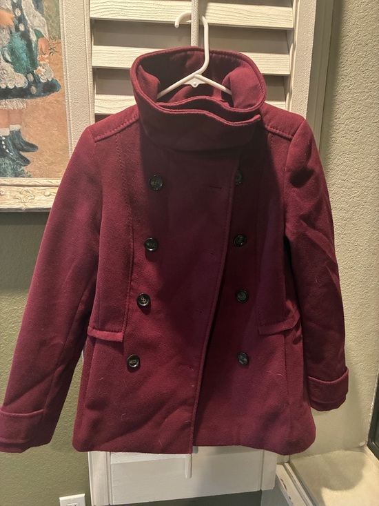 H&M Jackets & Blazers - H&M Wine Red Double-Breasted Pea Coat